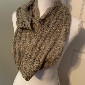 Moss Green & Gold Infinity Scarf